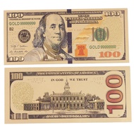 5pcs US$100 dollar 24k Gold Foil Golden USD Paper Money Banknotes Crafts