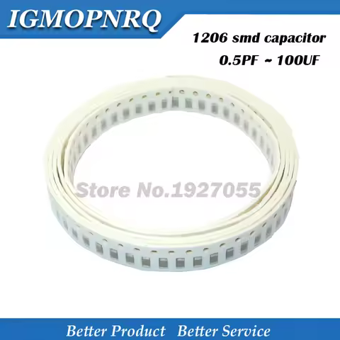 100pcs 1206 50V SMD Thick Film l Chip Multilayer Ceramic Capacitor 1pF-100uF 10NF 100NF 1UF 2.2UF 4.