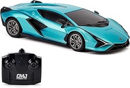 CMJ RC CARS 1:24 Scale Officially Licensed RC Lamborghini Sián FKP 37, Blue Lambo Sport Racing Toy C