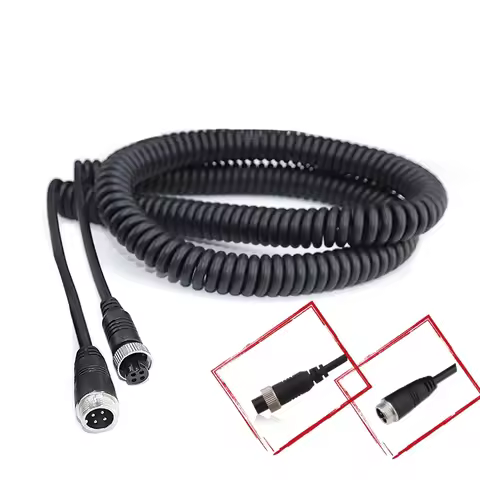4CH Surveillance Camera Connection Wire Trailer Video Spring Vehicle 4-pin Aviation Cable 4-p Aviati