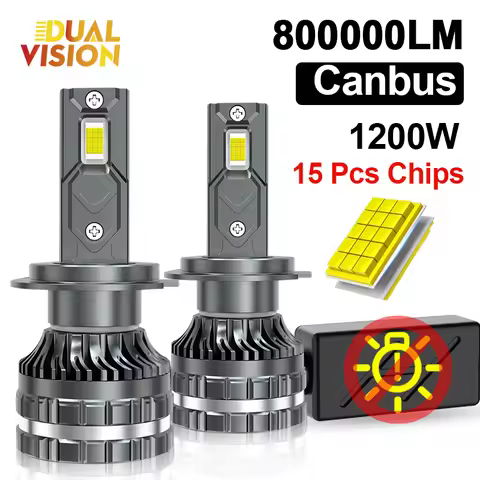 K7C H7 LED 800000LM Headlights Bulbs Canbus 6000K H1 H4 H11 9012 HIR2 H8 H9 9005 9006 HB3 HB4 High P