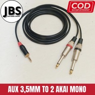 3.5 to dual akai mono L aux cable/R 50cm to 5 meters