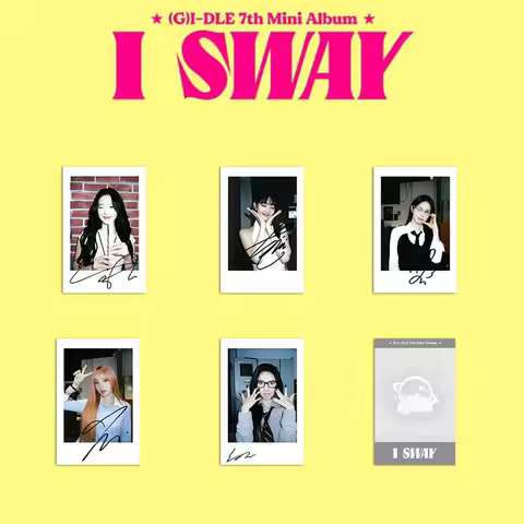 KPOP 5pcs/set(G) I-DLE Album Signature Card I SWAY LOMO Card Chinese Card Back Girl Collection Gift 