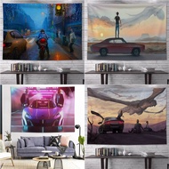 Initial D movie Jay Chou Wall Hanging Cloth Car Wall Tapestry covering student dormitory Tapestry bedroom bedside decorative cloth background Cloth