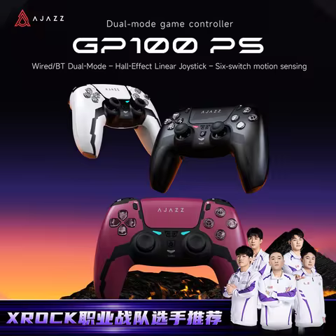 AJAZZ GP100PS Dual-Mode Wired/Bluetooth Wireless Gaming Controller with Hall Effect Magnetic Switch,