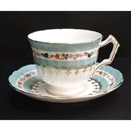 Aynsley 🇬🇧 Made in England Fruits Gray Blue Crocus Cup & Saucer