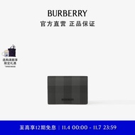 博柏利（BURBERRY）【秋季】男士 格纹拼皮革折叠式卡片夹卡包