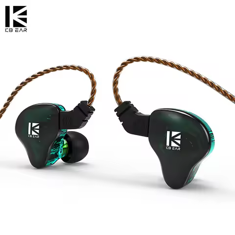 KBEAR KS1 KS2 Wired Earphone Dual Magnetic Circuit Dynamic Gaming Headphones In Ear Monitor Music Ea