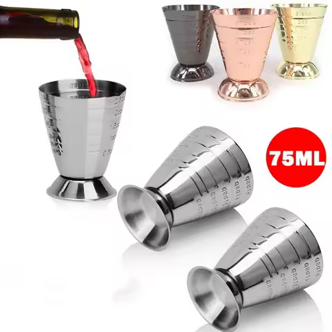 75ml Measuring Shot Cup Ounce Jigger Bar Cocktail Drink Mixer Liquor Measuring Cup Mojito Measure Co