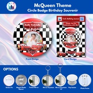 Mcqueen Race Car Theme Personalized Birthday Souvenir: Bottle Opener / Mirror / Keychain / Pop Socke