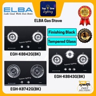 ELBA Dapur Gas Stove EGH-K8842G(BK)/8843G(BK)/8742G(BK) Glass Stove Kitchen Hob Stove Kitchen Applia