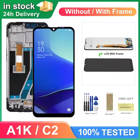 AMOLED Display for Oppo A1k CPH1923 Lcd Display Digital Touch Screen with Frame for Oppo Realme C2 R
