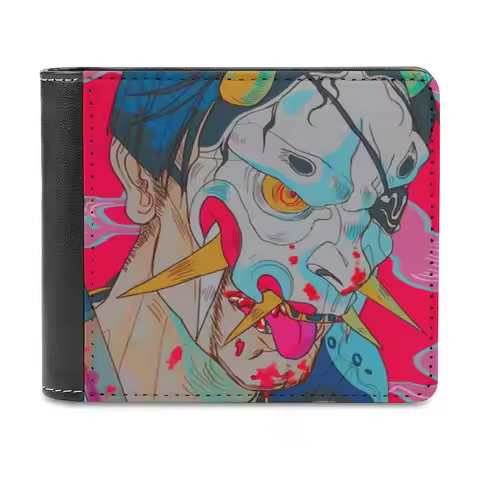 Hannya Man Men's Wallet Leisure Travel Lightweight Portable Wallets Short Style Male Purse Majima Go
