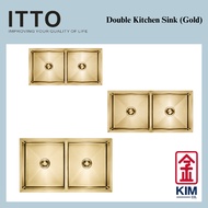 Itto Nano-Coated Double Bowl Kitchen Sink (Gold)