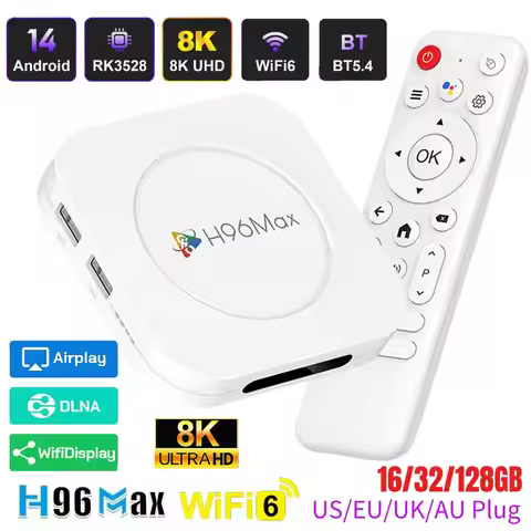 H96Max M1 Plus Android TV Box 14.0 RK3528 8K WIFI6 BT5.4 3D Video 4GB 128GB Smart Android 14 TVBOX 2
