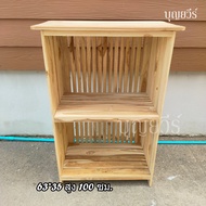 BV ชั้นวางทีวี มีปกวางด้านบน ขนาด 63*35*100 ซม. ระหว่างชั้นห่าง 40 ซม. ชั้นวางของในครัว สีเคลือบใส