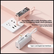 ๑ Orashare Powerbank 10000mAh Battery Capacity Transparent shell Built in cable Portable PowerBank