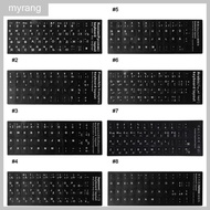✿ Durable Russian French Spanish Japanese German Arabic Korean Italian Keyboard Language Sticker Black White Waterproof