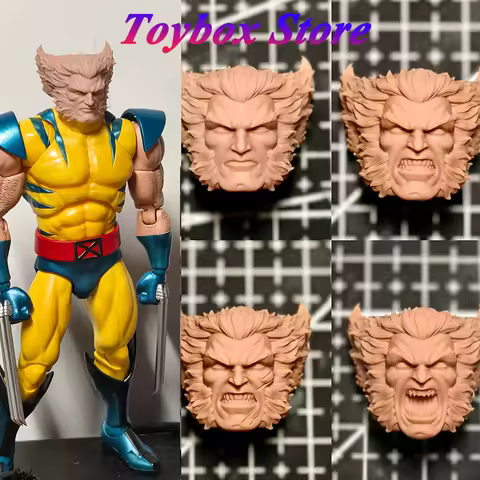 1/12 Comic Wolverine Unpainted Head Sculpt White Model Toys Accessory For 6" Ml Mafex Mezc 7" Mcfarl