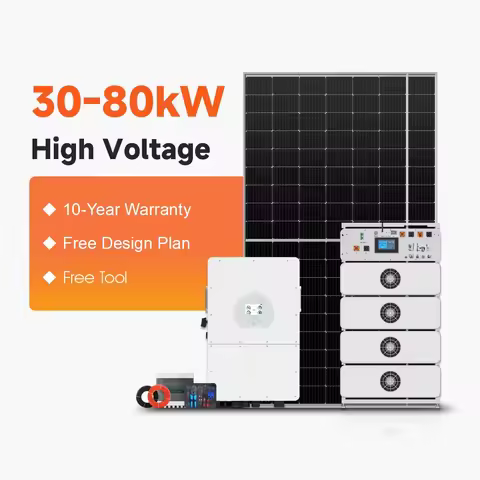 KEVOLT High Voltage Complete Solar System Kit 60kW 80kW 100kW 200kW Hybrid Solar Panel Systems Price