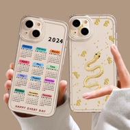 New Year Golden Snake Calendar Casing For Xiaomi Redmi 14C 13C 12C Note 13 Pro 12 11 10 Plus Case Co