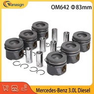 Engine Part Piston & Ring Set Fit  3.0 L V6 Diesel DOHC OM246 For Mercedes-Benz CLS350 E350 ML350 GL