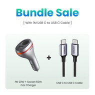 UGREEN 84W Car Charger Lighter Distributor Socket 12V / 24V DC 60W and 20W PPS PD USB C car charger 