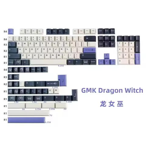 143 Keys GMK Dragon Witch Keycaps PBT Dye Sublimation Keycap Cherry Profile Key Cap For MX Switch Ke