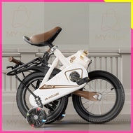 Folding Kids Bike, 2-9 Years Children's Bicycle with Training Wheels for Boys Girls