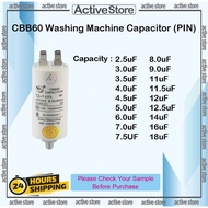CBB60 Washing Machine Capacitor (PIN) 2.5uF 3uF 3.5uF 4uF 4.5uF 5uF 6uF 7uF 7.5uF 8uF 9uF 11uF 11uF 