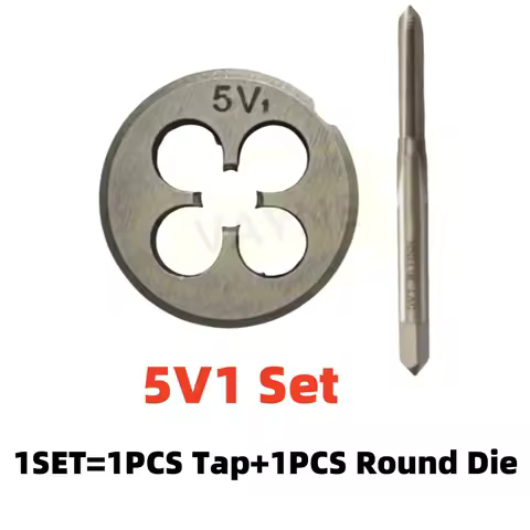 1SET Tyre Valve Thread tap and Round Die set 5V1 6V1 8V1 10V1 12V1 Tire valves taps Dies 5V1-36 6V1-