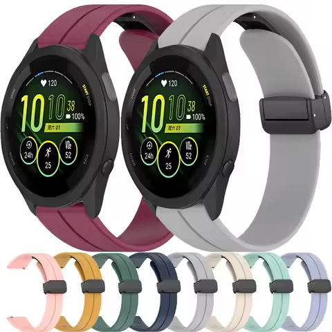 20/22mm Silicone Strap For Garmin Forerunner 165 965 265 55 645 255 970 Magnetic Buckle Wristband Fo