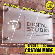Acrylic Signboard Frosted Indoor Outdoor Acrylic Signboard Office Signage Shop Signage Custom Made /