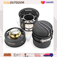 Kompor Set Alat Masak Camping Alocs 7 in 1 Kompor Gas Alcohol Camping Stove Portable Cooking Set