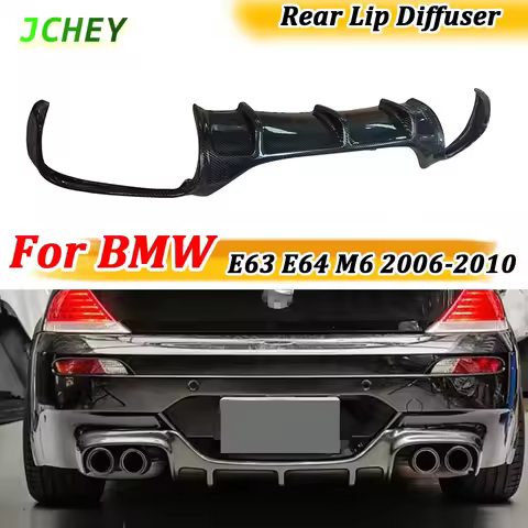 Carbon Fiber Rear Lip Diffuser Spoiler for BMW 6 Series E63 E64 M6 2006 - 2010 Bumper Extension Spli
