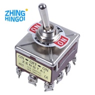 AC 380V 10A ON/OFF/ON 3 Positions 12 Pin Latching Toggle Switch 4PDT