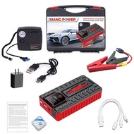 【จัดส่งฟรี】จั๊มสตาร์ทรถ 12v จั้มสตาร์ท พกพา jump start รถยนต์ จั๊มสตาทรถยนต์ สตาร์ทรถดีเซล รถกระบะ จั้มสตาสรถยนต์ จั๊มสตาท รถยนต์ ตัวจั้มสตาร์ท  99800 mAh 2-in-1 4USBชุดจั้มสตาร์ท แบตเตอรี่กู้ภัยพกพาได้