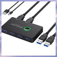 (V L A O)USB 3.0 KVM USB Switcher for Keyboard Mouse Printer Mi Box 2Pc Port Sharing 4Pcs Device USB