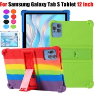 For Samsung Galaxy Tab S Tablet 12 inch Honeycomb Heat Dissipation Soft Child Silicone Cover Samsung Galaxy Tab S Tablet 12 Adjustable Stand Drop Resistant Tablet Case