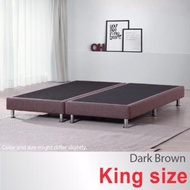 King Size * Divan Bed Base * Fabric Upholstery * Dark Brown * Metal Legs * Fast Delivery