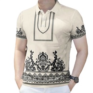 Polo Shirts For Men Retro Fashion Fully Sublimated Print Polo For Men Formal Summer Loose Fit Oversi