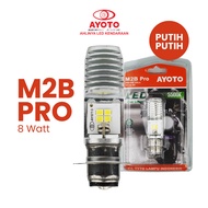 1 Buah Lampu Motor LED AYOTO M2B Pro H6 Hi/Lo 8W+8W AC DC PNP / TINGGAL PASANG