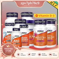 Now Foods, Vitamin D-3 1000 IU / 2000 IU / 5000 IU / 120 | 240 | 360 Softgels ( Vitamin D3&K2 Omega 