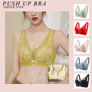 Bra Corser Push Up 2061 Lace Women Wireless Size 34-42 Cup A/B/C Baju Dalam Wanita Tanpa Dawai Seaml