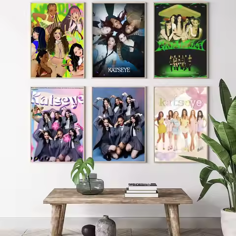 Pop K-KATSEYE Gnarly Album Poster HD art sticky wall waterproof home living room bedroom bar aesthet