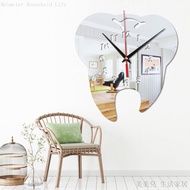 Creative Creative Creative Dental Mirror Acrylic Decoration Wall Clock 3D Dental Wall Sticker Clock DIY Decoration Wall Clock Tooth Shape