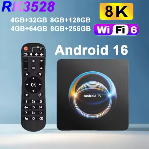 X66 Android16 TV Box Rockchip RK3528 Support 2.4G&5G Dual Wifi6 BT5.4 Ultra HD 8K Media Player Netfl