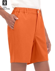 Little Donkey Andy 8นิ้ว Inseam Golf Shorts For Women Quick Dry Lightweight Shorts For Hiking Travel