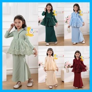 LITTLE CUTIE BK85 Baju Raya Terkini Baju Kurung Budak Perempuan Murah Kebaya Peplum Baju Raya Kurung