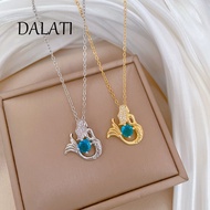 DALATI Titanium Steel Bluestone Mermaid Necklace